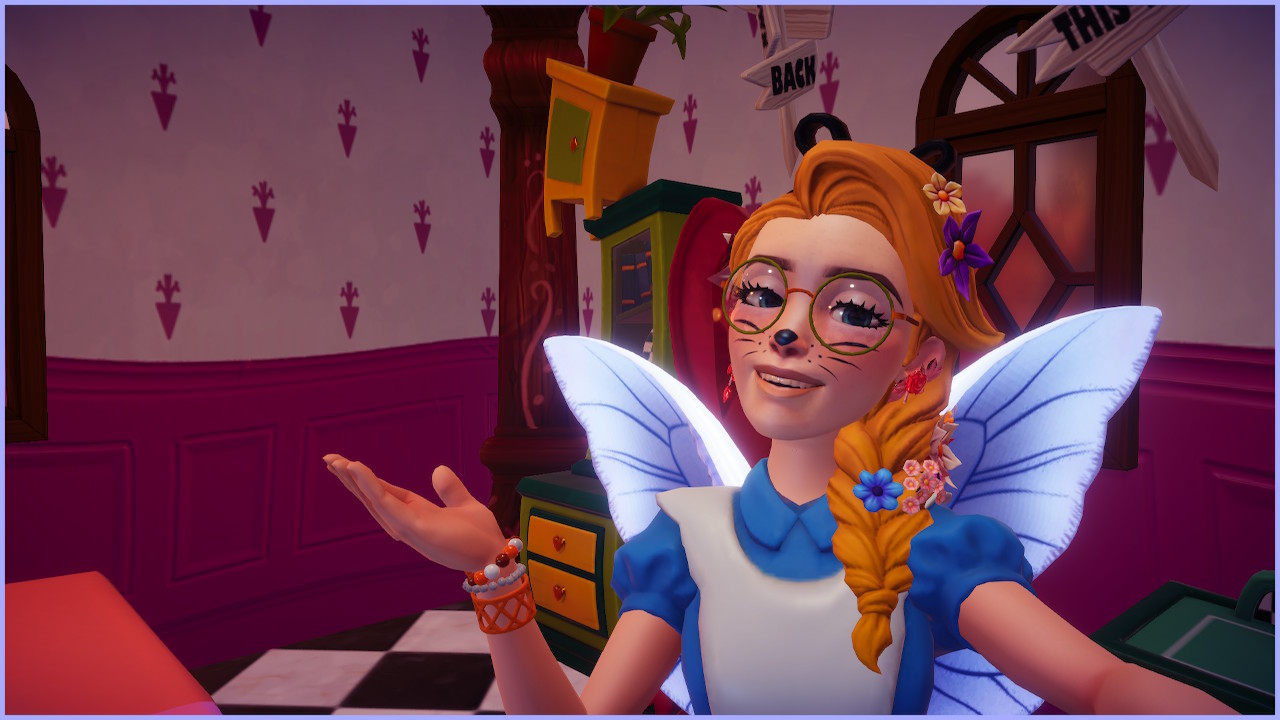 Fairy character with glasses and butterfly wings in Dreamlight Valley